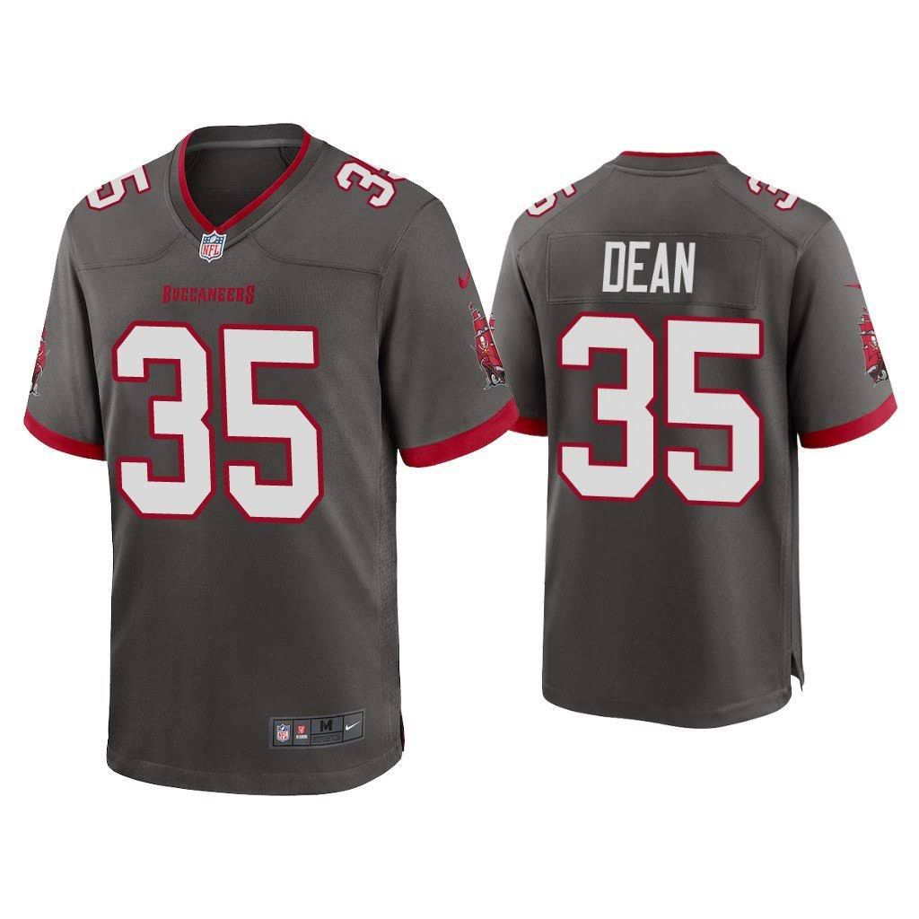 Men Tampa Bay Buccaneers 35 Jamel Dean Nike Grey Game NFL Jersey